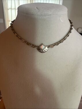 The 2Bandits Opal and gold adjustable choker necklace